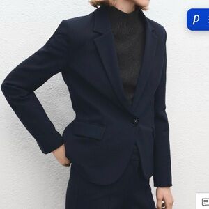 Mango navy Blue tailored Women's Blazer